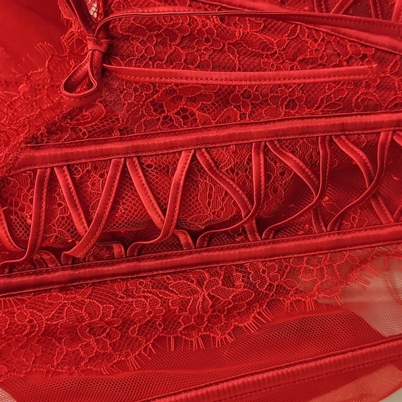 Victoria's Secret, Red, Lace, Corset, Sleep, Honeymoon, Party, Holiday, Fancy, - Picture 2 of 6